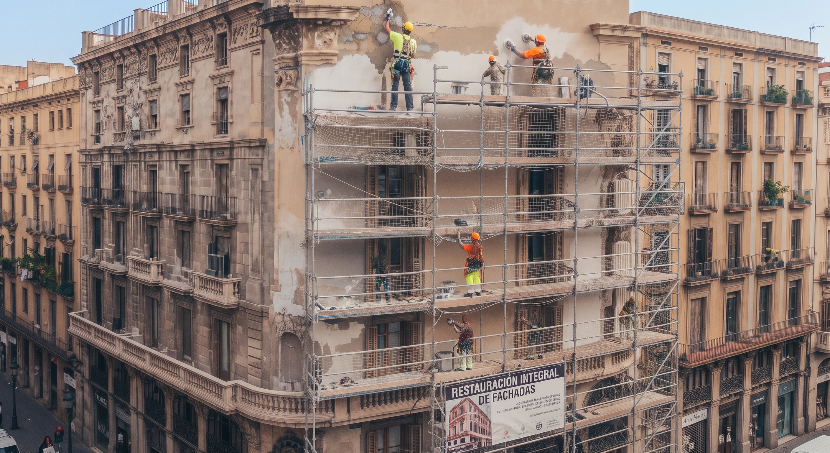Antes y después de rehabilitación de fachadas